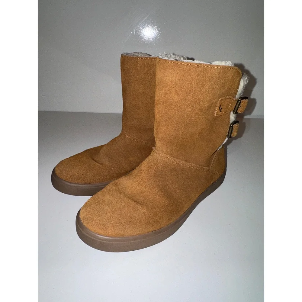 Koolaburra by UGG Victoria Girls Chestnut Suede Buckle Boots 1096445 Size 1Y